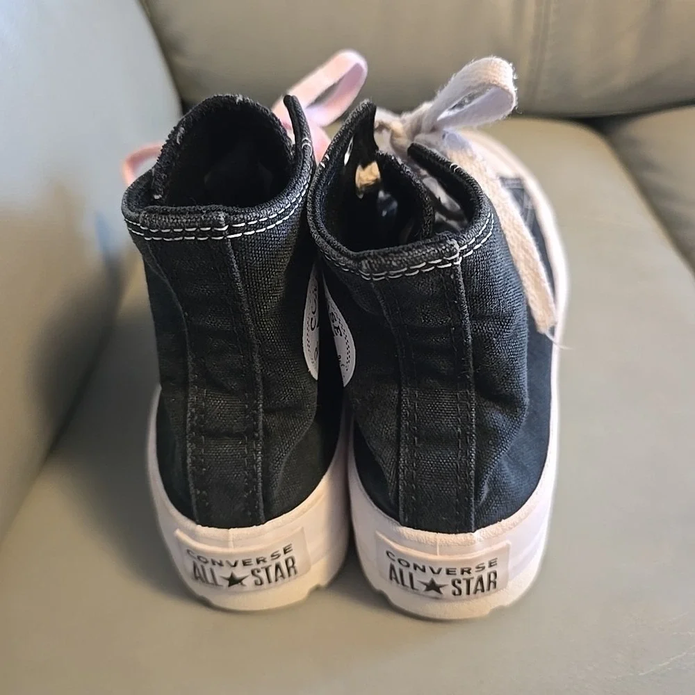 Converse Chuck Taylor All Star Lugged High‎ Black White Platform Womens Size 4.5